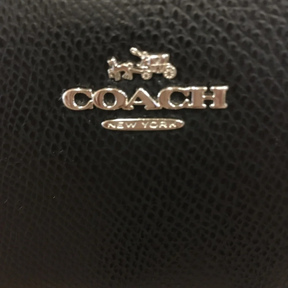 Coach Turnlock Tote bag Edgestain Leather Black Teal Turquoise L Handbag 38323 - Picture 4 of 16